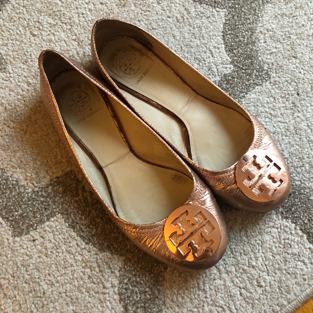 Tory Burch Rose Gold Flats